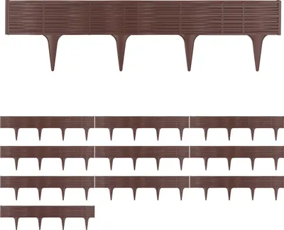 Image de DEUBA® Bordure de jardin plastique 7,80m résistante intempéries UV piquet terre parterre plate-bande délimitation design clôture prairie brun