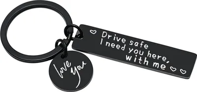 Zdjęcie produktu dla INF Brelok „Drive Safe” ze stali nierdzewnej Czarny