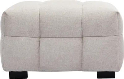 Produktbild von Miliboo - Design-Fußstütze mit beigem Stoff im Samtdesign CORTO