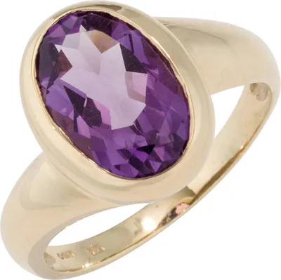 Produktbild von JOBO Damen Ring 585 Gold Gelbgold 1 Amethyst lila violett Goldring Größe 54