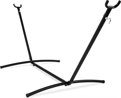 Obrázek produktu pro S přepravní taškou – odolný ocelový stojan – pro zahradní lehátko – s pantem – 275 x 100 x 107 cm – černý