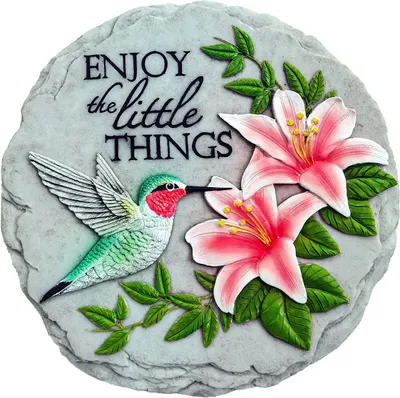 Image de Pavé décoratif de 24,5 cm, en résine, motif colibri, pour jardin