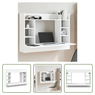 Immagine prodotto di The Living Store Scrivania a muro Bianco 105x48x75 cm Materiale legno