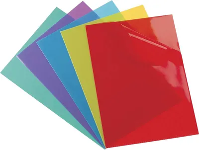 Produktbild von Oxford Sichthüllen transparent DIN A4 aus PVC farbig sortiert 0,15 mm 100 Hüllen