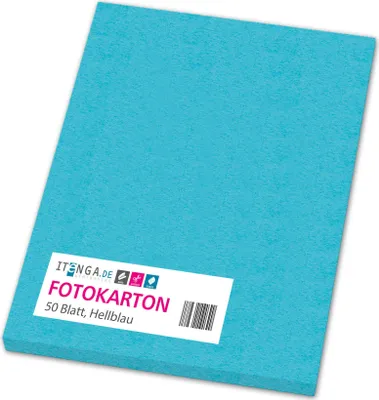 Produktbild von itenga Fotokarton A4 HELLBLAU 50 Blatt 300 g/qm