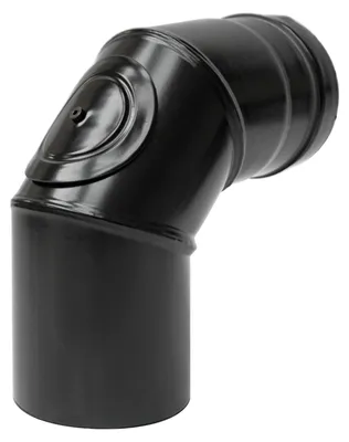 Produktbild von Raik Pelletrohr / Ofenrohr 80 mm - 90° Bogen dreiteilig mit Reinigungsöffnung