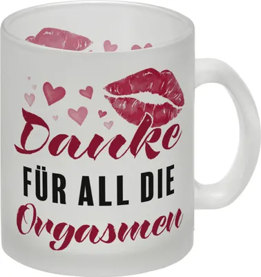 Produktbild von Danke für all die Orgasmen Glas Tasse