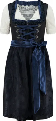 Produktbild von Dirndl nachtblau mit Spitzenschürze, Groesse:44