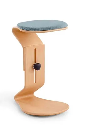 Image de Tabouret NEST NATURE myERCOLINO ready avec coussin d'assise plat en fibre de coco, bleu clair