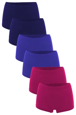 Produktbild von Fabio Farini - 6 Stück Damen Hipster Boxershorts - Frauen Unterhosen Slip Set Seamless angenehmes Tragegefühl ohne Seitliche Nähte