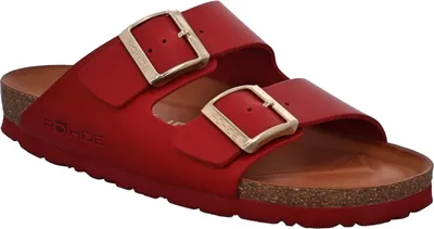 Produktbild von Rohde Alba Damen Sandale Sandalette Hausschuhe Pantolette Fashionsandale, Farbe:Rot (Cherry), Größe:EUR 38