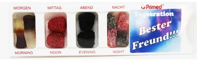 Produktbild von Tablettenbox Bester Freund gefüllt mit Fruchtgummi Scherzartikel 25g