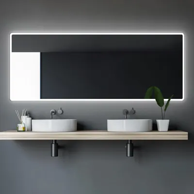Produktbild von LED Badspiegel 180×70 cm, Aluminiumrahmen, Lichtfarbe neutralweiß, IP24