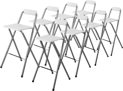 Produktbild von Bardi 8 x klappbare Barhocker für Bartable Weiß- 100 Kg Kapazität