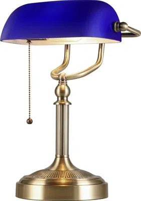 Produktbild von Bankerlampe, Retro-Vintage-Stil, Buntglasschirm,T9009-BL