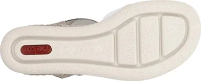 Produktbild von Rieker Damen Sandale Leder gekreuzte Riemen Keilabsatz Klettverschluss 67703, Größe:40 EU, Farbe:Weiß