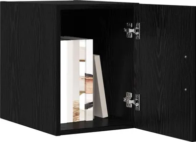 Image de Armoire murale vidaXL, aspect chêne noir, 30 x 42,5 x 39,5 cm