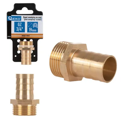 Obrázek produktu pro GEKO Hadičník mosazný 19mm s vnějším závitem 3/4" G70170