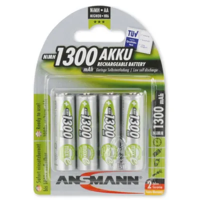 Produktbild von Ansmann NiMH-Akku Mignon 1300mAh 4er-Blister