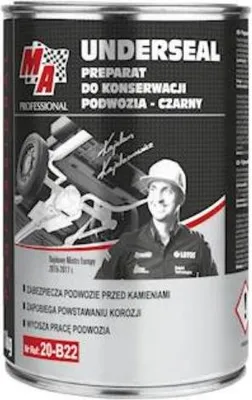 A can of car underseal product with a man in the foreground.