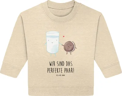 Produktbild von Mr. & Mrs. Panda Organic Baby Pullover Milch Keks 24. - 36. Monat - Natural Raw - Geschenk, Kekse, Bullover, Milk, Lustige Sprüche, Cookie, Kaffee