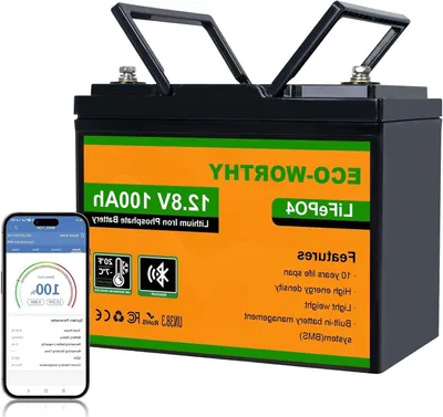 Obrázek produktu pro 12V 100Ah LiFePO4 baterie - Lithium-iontová baterie - Baterie pro karavany - Baterie do automobilů - Baterie pro solární systémy - Monitorování přes Bluetooth