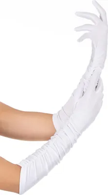 Produktbild von Sinnlicher Weißer Plissé Handschuh Marina