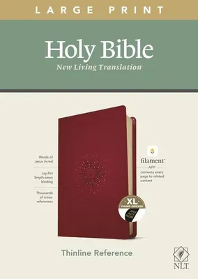Produktbild von NLT Large Print Thinline Reference Bible, Filament Enabled Edition (Red Letter, Leatherlike, Berry, Indexed)