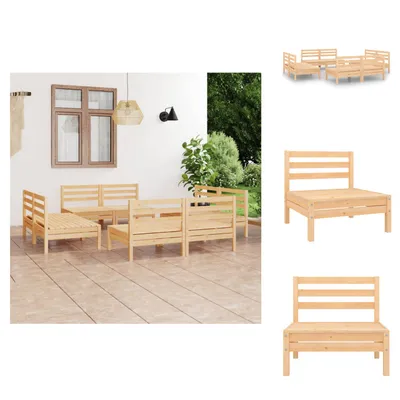 Produktbild von vidaXL 8-tlg. Garten-Lounge-Set Massivholz Kiefer - Gartenmöbel-Sets
