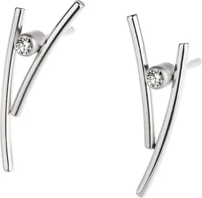 Produktbild von Ohrstecker - Edelstahl poliert - Brillanten 0,04ct