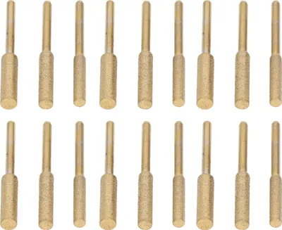 Produktbild von 18-teiliges Set titanbeschichteter Schleifsteine für Kettensägenschärfer und Fräser (4,0 mm, 4,8 mm, 5,5 mm)