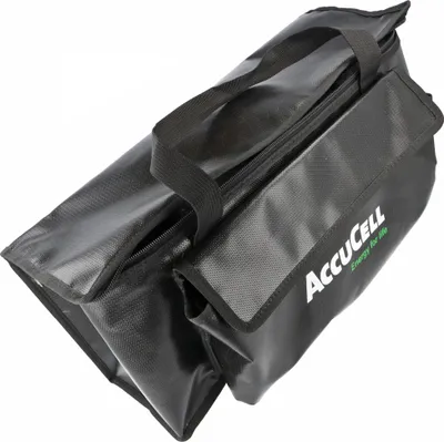 Zdjęcie produktu dla Li-ion AkkuSafe - torba BikeBag do przechowywania akumulatorów do rowerów elektrycznych, czarna, wymiary 150 x 450 x 200 mm