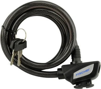 Image de FISCHER Antivol à câble pour vélo Longueur : 1.200 mm noir avec 2 clés