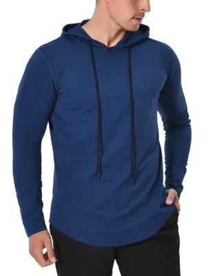 Produktbild von Sportshirt Herren, Funktionsshirt Langarm Laufshirt Männer Fitnessshirt Atmungsaktiv T Shirts für Running Gym Jogging-B-Blau-M