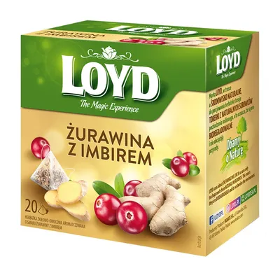 Zdjęcie produktu dla Herbatka owocowa Loyd Żurawina i Imbir 20 torebek