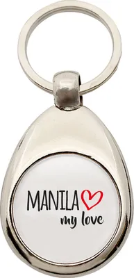 Produktbild von Huuraa Schlüsselanhänger Manila my love Metall Schlüsselring Einkaufswagenchip Geschenkidee
