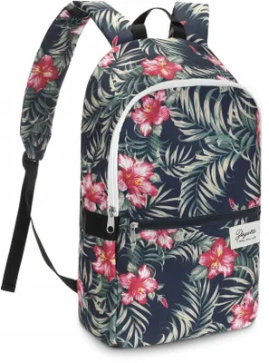 Produktbild von Zagatto Rucksack A4 Reißverschluss Nylon Fronttasche Leicht 43 cm Blumenmuster