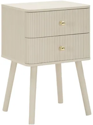 Produktbild von Mauro Ferretti Nachttisch Shy Weiß Gold 34x37,5x59 cm
