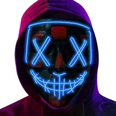 Produktbild von ANTCOOL Halloween-Maske, 3 Beleuchtungsmodi, für Karneval, Halloween, Cosplay und Party (blau))