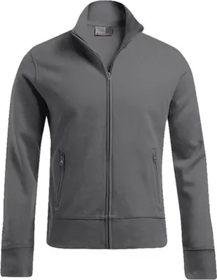 Produktbild von Stehkragen Zip Jacke Plus Size Herren, Stahlgrau, 5XL