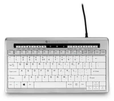 Produktbild von BakkerElkhuizen S-board 840 UK Qwerty, Tenkeyless (80 - 87 %), Kabelgebunden, USB, Scherenschalter, QWERTY, Hellgrau, Weiß