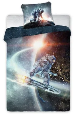 Obrázek produktu pro Faro Bavlněné povlečení 140x200 Cosmos 002 grafitový povlak na polštář 70x90