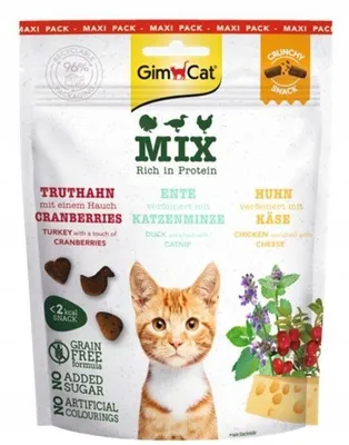 Zdjęcie produktu dla Przysmak dla kota GimCat Crunchy Snacks MIX Kaczka Indyk Kurczak 140 g