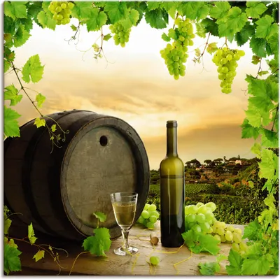 Produktbild von ARTland Leinwandbild Wein Trauben Reben Weinberg Größe: 50x50 cm