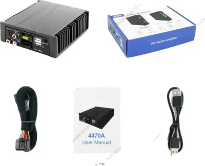 Zdjęcie produktu dla Wzmacniacz samochodowy DSP, 80 W x 4 wyjścia, kompatybilność z wieloma wejściami, SS-DSP4470-OM