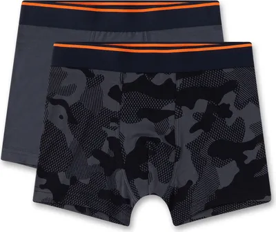 Produktbild von Sanetta Jungen-Hipshorts (Doppelpack) dunkelblau & dunkelgrau Camouflage 140