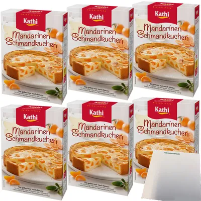 Produktbild von Kathi Backmischung für Mandarinen Schmandkuchen 6er Pack (6x460g Packung) + usy Block