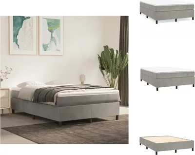 Immagine prodotto di vidaXL Letto boxspring grigio chiaro 140x190 cm in velluto - Letti e strutture letto
