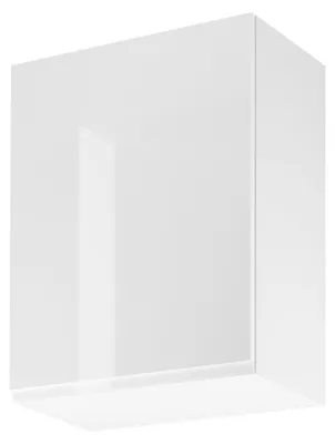 Obrázek produktu pro Horní kuchyňská skříňka ARBOR - šířka 60 cm, lesklá bílá / bílá, levé provedení