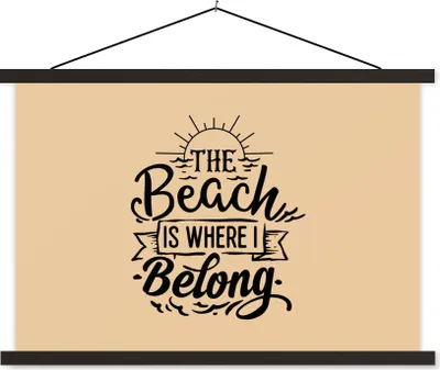 Produktbild von MuchoWow® Textilposter Strand - Zitate - Sonne 150x100 cm mit schwarzem Rahmen - Schlafzimmer